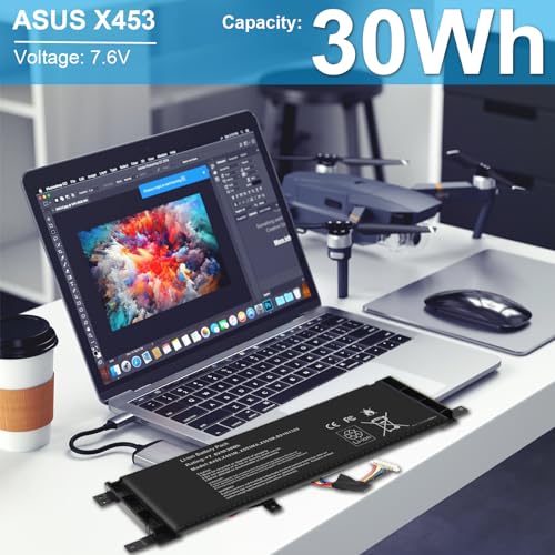 Fancy Buying New B21N1329 Laptop Battery for Asus X403 X403M X403MA X503M X502CA X453 X453M X453MA X553 X553M X553MA - 7.6V 30Wh - size: 8.93*2.75*0.27inch