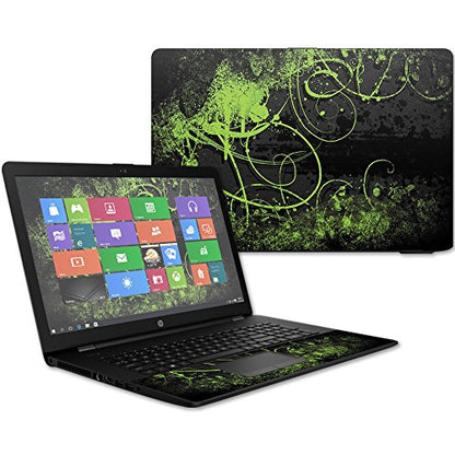 MightySkins Skin Compatible with HP 17t Laptop 17.3" (2017) - Green Distortion | Protective, Durable, and Unique Vinyl Decal wrap Cover | Easy to Apply, Remove, and Change Styles | Made in The USA - color: Green Distortion