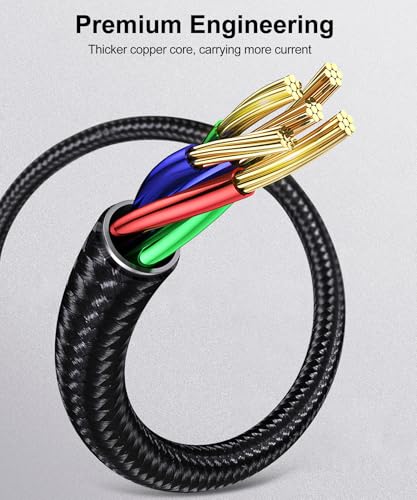 USB-C to USB C Charger Cable(2m/6.56ft), 100W PD Fast Charging /480 Mbps Data Transfer USBC Cable with LED Indicator Compatible with More Type-C Devices