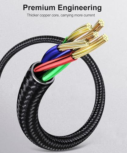 USB-C to USB C Charger Cable(2m/6.56ft), 100W PD Fast Charging /480 Mbps Data Transfer USBC Cable with LED Indicator Compatible with More Type-C Devices