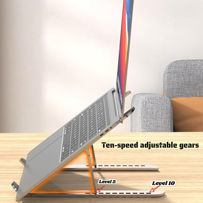 1PC Adjustable Laptop Stand – Aluminum Alloy Foldable Notebook Holder, Ergonomic Portable Computer Bracket with Cooling Ventilation, Non-Slip Laptop Stand for Desk(with 1 Storage Bag)