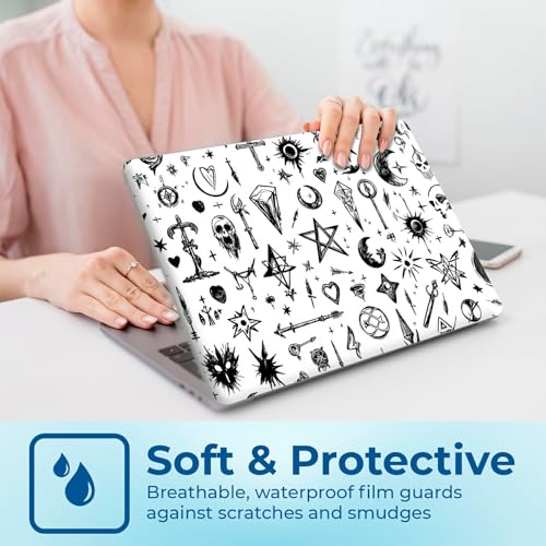 Reusable Universal Laptop Skin Sticker, Cut to Fit for 11.6–15.6 Inch Laptops, Waterproof Protective Film, No-Residue - Gothic Mystic Icons - color: Gothic Mystic Icons