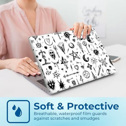 Reusable Universal Laptop Skin Sticker, Cut to Fit for 11.6–15.6 Inch Laptops, Waterproof Protective Film, No-Residue - Gothic Mystic Icons - color: Gothic Mystic Icons