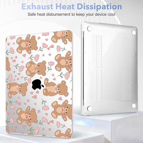 May Chen Compatible with MacBook Air 13 inch Case 2022 2021, 2020-2018 Release Model: M1 A2337 A2179 A1932, Plastic Hard Shell Case Cover for Mabook Air 13 inch with Retina Dispaly, Cute Teddy Bear - color: Cute teddy bear