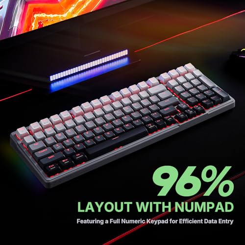 E-YOOSO Z-99 96% Tri-Mode Wireless Gasket Keyboard, Hot-Swap RGB | Pre-lubed linear switches, 15 RGB modes, macro recording, music rhythm, durable PBT keycaps, 99-key layout. - color: Gray