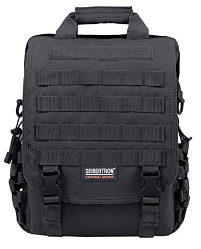 Seibertron Pro-Multifunction Shoulder Messenger Bag Fit for 14.1" or 17.3" Laptop - color: Black Max Suitable 14.1"laptop