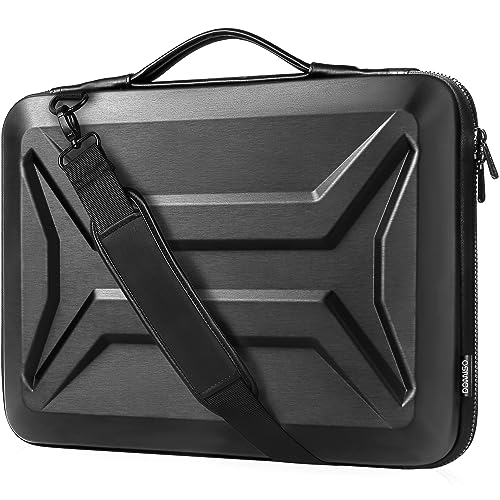 DOMISO 15.6-16 Inch Laptop Hard Case with Strap, Waterproof Shockproof Hard Shell Laptop Sleeve for Macbook Pro/Lenovo IdeaPad/HP ENVY/Dell XPS, Black - size: 15 - 15.6 Inch