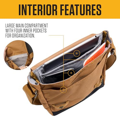 Carhartt Crossbody Snap Bag, Durable, Adjustable Shoulder Bag with Flap Over Snap Closure - color: Carhartt Brown