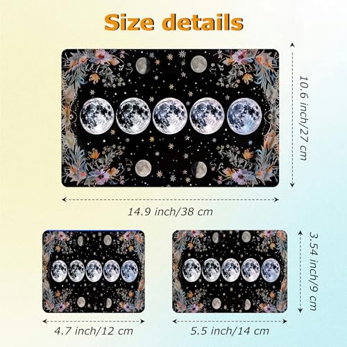 Universal Laptop Skin Sticker with 2 Wrist Pad Decals, 3-Piece Removable Vinyl Laptop Cover, Moon Flowers Waterproof Anti-Scratch, Easy-Trim Fit for 13.3" 14" 15.6" Laptops - color: Moon Flowers
