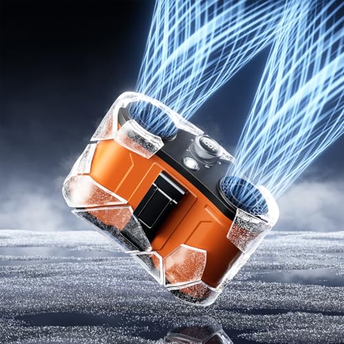 21000MAh Portable Waist Fan, 100 Speeds 34000RPM Strong Airflow, Belt Fan with up to 145H of Working Time, Flashlight Hands-Free Hanging Neck Fans,Rechargeable Wearable Personal Fans for Outdoor - color: Orange, size: 21000mAh