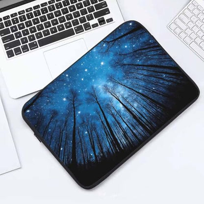 Laptop Sleeve Bag 15.4 15.6 Inch,Trees Starry Night Sky Star Blue Protective Polyester Computer Cases Laptop Cover Briefcase Bag Tablet Travel Cover - color: LPS-009