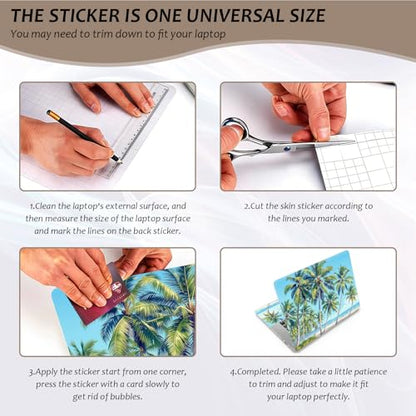 Laptop Skin 12.1-15.6 inch Removable Universal Reusable Laptop Sticker Decal,Waterproof No Residue Vinyl Cover,Scratch-Resistant Cuttable Full Wrap Sticker for Notebook, Tropical Palm Tree - color: Tropical Palm Tree