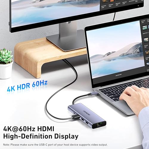 BENFEI USB C Hub 10-in-1 Docking Station, 4K@60Hz HDMI, Gigabit Ethernet, 100W PD, 5Gbps USB-C Data, 4X USB-A 3.0, 170MB/s SD/TF Card Reader for MacBook Pro/Air, iPad Pro, iMac, Galaxy S23, XPS 17