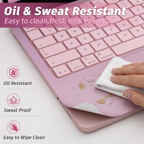 Palm Rest Decal for MacBook Neo Vinyl Skin | Scratch-Resistant with Trackpad Protector,Removable Fingerprint-Resistant Keyboard Edge Skin (Pink) - color: Pink