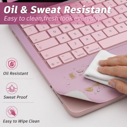 Palm Rest Decal for MacBook Neo Vinyl Skin | Scratch-Resistant with Trackpad Protector,Removable Fingerprint-Resistant Keyboard Edge Skin (Pink) - color: Pink