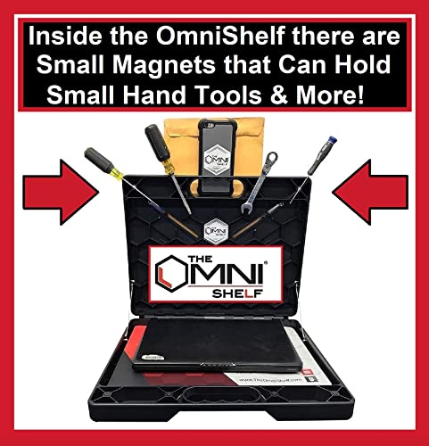The OmniShelf Portable Workstation, Magnetic Toolbox, Laptop Stand w/ 50 lb Capacity, Hands Free Workstation, Attach to HVAC, Trucks, Walls, Poles etc. (Model # OSO1 - Magnets) - size: 1 Count