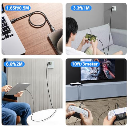 Short USB c Data Cable,usbc to usbc 1.65ft,USB c 3.2 Monitor Cable Support 20Gbps 240W PD Fast Charging Cable, high Speed USB to USB c Cable,Compatible with MacBook,Samsung Galaxy,SSD - size: 1.65 ft