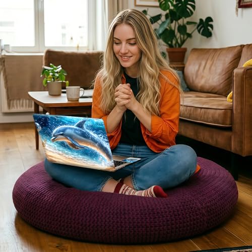 Golden Dolphin Beach Universal Laptop Skin Sticker 3PCS, Protective Decal Trim-to-Fit 11.6" 13.3" 14" 15.6" Laptop Vinyl Cover, Removable Anti-Scratch Computer Decal Protector - color: Golden Dolphin Beach