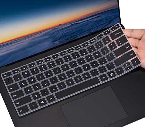 CaseBuy Keyboard Cover for 2023-2019 Microsoft Surface Laptop 6/5/4/3 & Surface Book 3 13.5" & 15" Keyboard Protector Accessories(Not Fit Surface Laptop 7 2024 2025), Black - color: Black