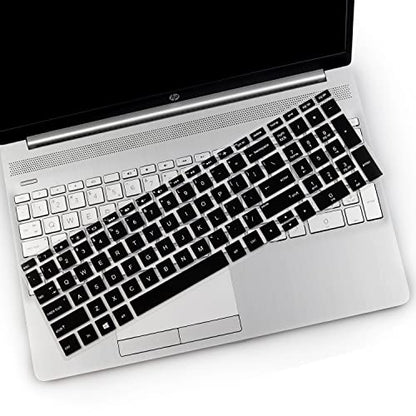 2PCS Keyboard Cover for HP Laptop 15.6 15-dw 15-dy 15-ef 15-da/db 15t-dy200 15t-dw300 15-dy2703dx, 17.3 HP Laptop 17-by 17t-by500 17-by4061nr, HP Envy x360 15m-dr/ds 17-bs 17-bw,Spectre x360 15-EB - color: Black+Clear