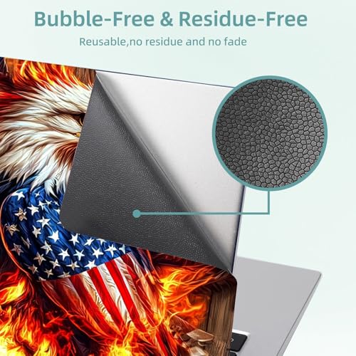 Universal Laptop Skin Decal, 3-Piece Vinyl Protector for 12 13 14 15.6" Notebook, Waterproof Anti-Scratch, Easy Trim & Bubble-Free Finish, Eagle Surrounded by Flames - color: Eagle Surrounded by Flames