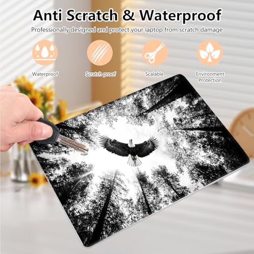 Laptop Skin Sticker Decal 15.6 Inch,12 13 13.3 14 15 15.6 in Laptop Netbook Skins for Notebook,Art Decal Removable Waterproof Scratch Resistant,Universal Vinyl Cover,Forest Eagle Black - color: Forest Eagle Black