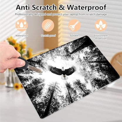 Laptop Skin Sticker Decal 15.6 Inch,12 13 13.3 14 15 15.6 in Laptop Netbook Skins for Notebook,Art Decal Removable Waterproof Scratch Resistant,Universal Vinyl Cover,Forest Eagle Black - color: Forest Eagle Black