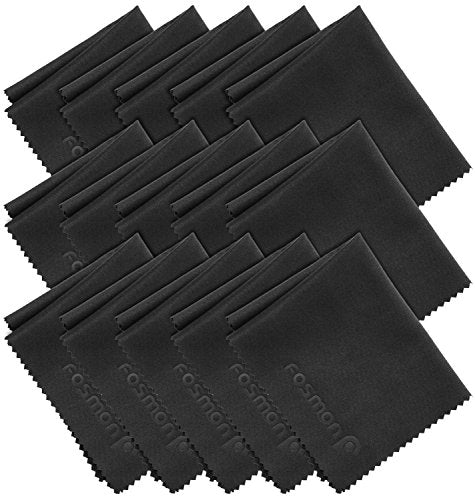 Fosmon Microfiber Cleaning Cloths, 15-Pack 6x7 inch for Eyeglasses | Lint-free, safe for eyeglasses/LCD screens/laptops/HDTV/smartphones/tablets, versatile, 15-pack. - size: 15 pack (6 x 7)