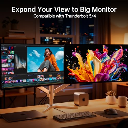 6.6 FT Nylon Braided 4K@240Hz USB-C to DisplayPort 2.1 Cable, 80Gbps UHBR20 | 16K@60Hz 8K@120Hz VRR HDR Thunderbolt 5/4 Compatible with MacBook Pro, Mac mini, RTX5090, OLED Gaming Monitor
