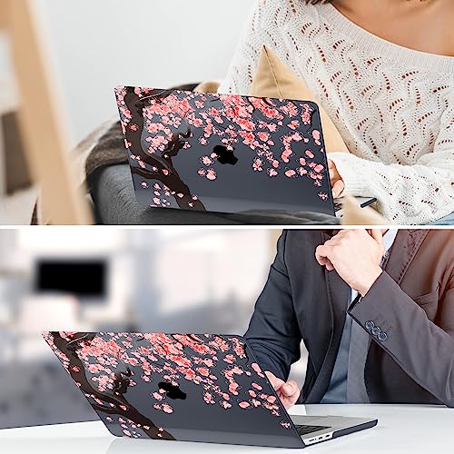 DONGKE for MacBook Air 13 Inch Case M5 2026 M4 2025 M3 M2 2024-2022 A3449 A3240 A3113 A2681, Plastic Hard Shell & Keyboard Cover & Screen Film for MacBook Air 13.6 Inch Case - Cherry Blossoms - color: Cherry Blossoms