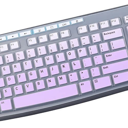 Keyboard Cover Skin Protector Fit Logitech MK295 MK275 MK270 Wireless Keyboard, Logitech K200 K260 K270 MK200 MK260 Keyboard (NOT Fit Other Model Keyboards)-OmbrePurple - color: GradualPurple