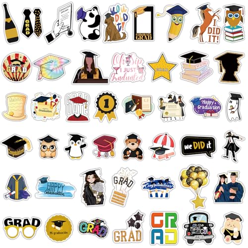 XZENTIRA 104 PCS Graduation Stickers, Class of 2026 Stickers Vinyl Waterproof College Stickers for Graduation Decorations, Graduation Party Favor, 2026 Graduation Decals for Water Bottle, Laptop - style: Graduation