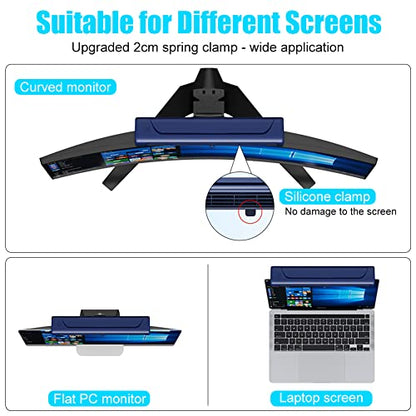 Clip On Computer Fan, Bladeless Monitor Clip On Fan | Personal Cooling Fan for Office, Quiet USB Desk Fan Small Tower Fan for Desk, Suitable for Flat and Curved Monitor, Laptop