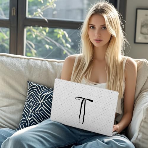 Compatible with MacBook Air 13 inch Case M1 Cute Bow Polka Dot | A2337 A2179 A1932 2021-2018 Release | Protective Hard Shell Matte Cover for MacBook Air 13.3 inch - color: Black Bow D, size: MacBook Air 13.3 inch M1 A2337 A2179 A1932