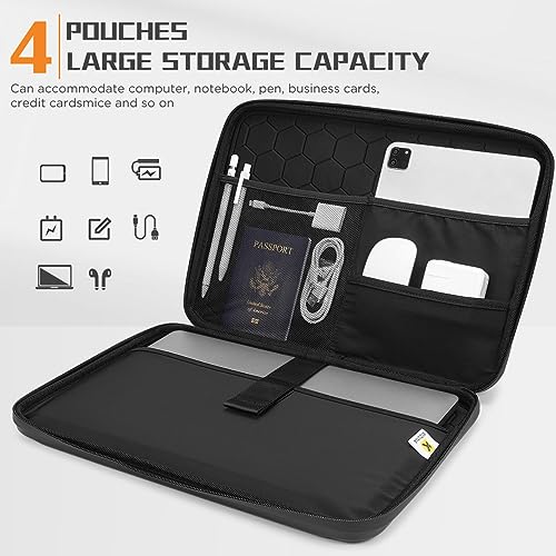 KIZUNA Laptop bag Case 15 Inch Shockproof EVA Hard Shell Handle Sleeve For MacBook Pro 16 M4 M3 M2/15 Lenovo IdeaPad 3i /15.6" Dell XPS 15/IdeaPad Slim 3i 14"/15" IdeaPad Gaming 3i,Black