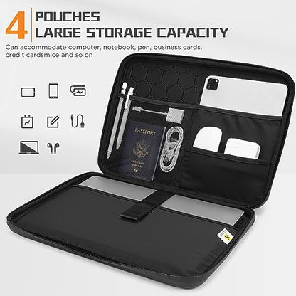 KIZUNA Laptop bag Case 15 Inch Shockproof EVA Hard Shell Handle Sleeve For MacBook Pro 16 M4 M3 M2/15 Lenovo IdeaPad 3i /15.6" Dell XPS 15/IdeaPad Slim 3i 14"/15" IdeaPad Gaming 3i,Black