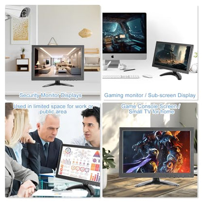 10 inch FHD Small IPS Monitor LCD Display Screen 1920x1200 60Hz 16:10 with BNC VGA AV Input Built-in Lounspeakers for CCTV Security Camera DVR PC STB Game Console - color: 10 Inch 1920x1200