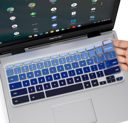 Keyboard Cover for Acer Chromebook Spin 11 311 C733 CP311 511 512/Chromebook 11 CB3-131 CB3-132 CP311 C738T CB5-132T/Chromebook Spin 713 CP713 R13 CB5-312T/Acer Chromebook 14 15 inch,Gradual Blue - color: Gradual Blue