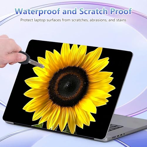 Laptop Skin Sticker Decal Cover,Yellow Sunflower | DIGTIALL Universal Laptop Skin Sticker, Waterproof Removable Notebook Decal Protector Cover for 12 13 14 15 Inch Laptops - color: Yellow Sunflower