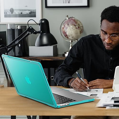 Batianda Ultimate Slim Case for MacBook Air 13.6 inch 2022-2026, Blue | Fits M2/M3/M4/M5 Model, Lightweight Slim Design, Carbon Fiber Side Texture, Matte Translucent Rugged Hybrid Protective Shell - color: S-Blue