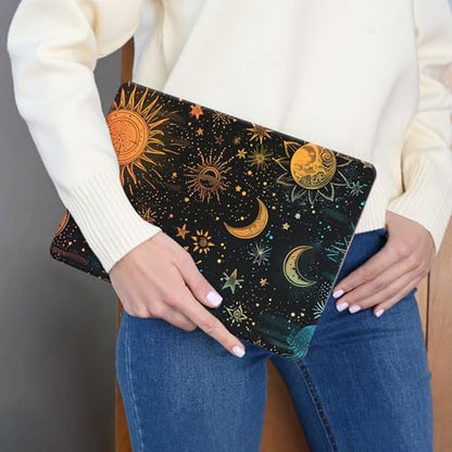 Laptop Skin Sticker 3-Piece Set,Starry Night Sky | Trim-to-fit 3-piece vinyl set with one 15 x 10.6 in lid skin and two palm-rest decals for many 12-15.6 in laptops - color: Starry Night Sky