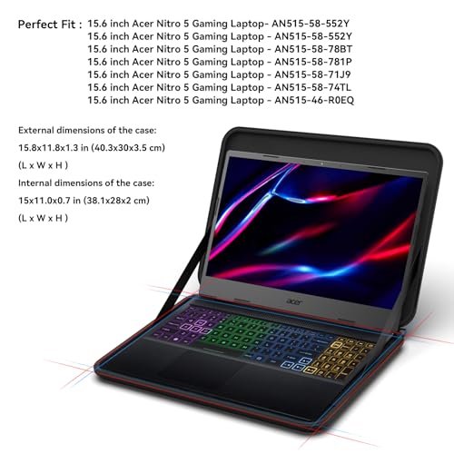 Smatree Hard EVA Protective Sleeve Case Compatible for 15.6 inch Acer Nitro 5 Gaming Laptop Waterproof Sleeve (A1550) - color: for 15.6 inch Acer Notebook