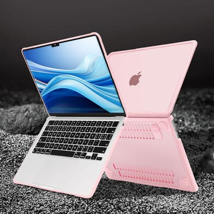 MOSISO Compatible with MacBook Air 13 inch Case M5 M4 M3 M2, Pink | 4 in 1 Kit Anti-Crack Hard Shell with Kickstand for MacBook Air 13.6 inch Case 2026-2022 A3449 A3240 A3113 A2681 - color: Pink