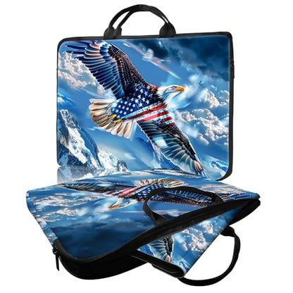 Laptop Bag,14 15 15.6 inch Laptop Case Sleeve,Computer Sleeve with Handle for Women Men,Carrying Case for MacBook,Dell,Lenovo,Notebook Computer,Eagle American Flag - color: Eagle American Flag