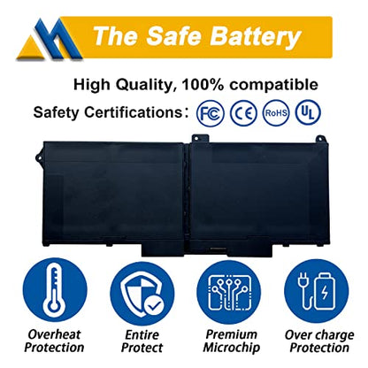 RJ40G 4-Cell 63Wh Laptop Battery Replacement for Dell Latitude 15 5520 Latitude 14 5420 Precision 15 3560 Series M033W 01K2CF 075X16 WY9DX P137G P137G001 P104F P104F001 0WK3F1 0M3KCN 15.2V 3941mAh - size: 9.66*4.06*0.22 inch RJ40G