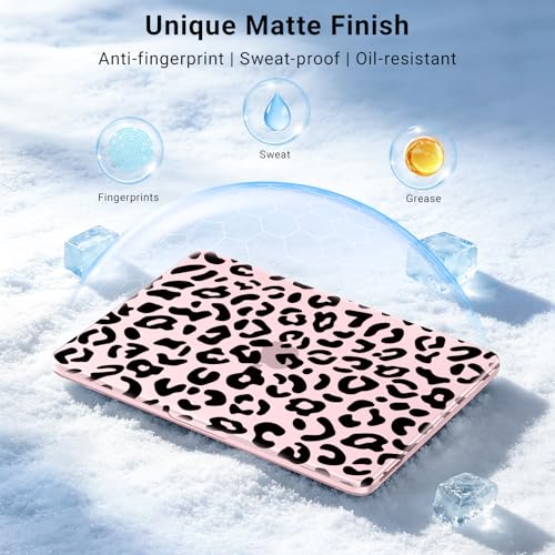 MOSISO Leopard Grain Hard Case Compatible with MacBook Neo 13 inch 2026 Release Model A3404, 3 in 1 Crack-Resistant Protective Hard Shell Case&Keyboard Cover&Screen Protector, Blush - color: Blush