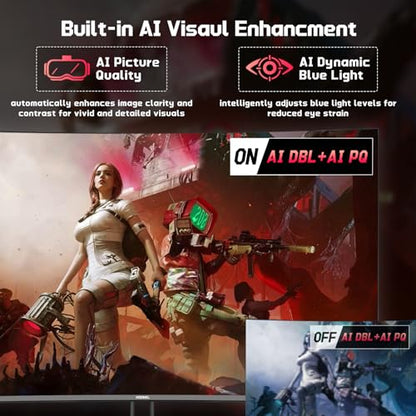 27 Inch 280Hz 240Hz Curved Gaming Monitor WQHD Curved Monitor | 2×HDMI 2.1, 1×DP1.4, Fast VA 1ms 134% sRGB 1500R AI Crosshair PIP/PBP (G27F1Q Pro, One HDMI 2.1 Cable Included) - size: 27 Inch
