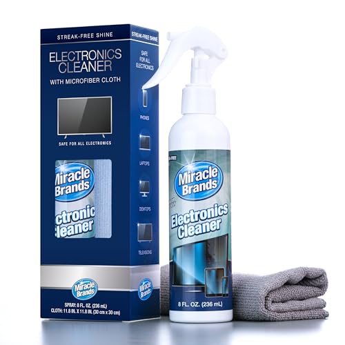 MiracleSpray for Electronics Cleaning, Safe Multisurface Cleaner for Any TV, Phone, Monitor, Keyboard, Screen, Computer, Includes Microfiber Towel - 8 Ounce Kit - size: 8 Fl Oz