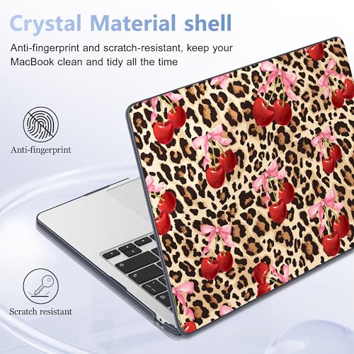 May Chen for MacBook Air 15 inch Case M5 M4 M3 M2 2026 2024-2023, Model A3448 A3241 A3114 A2941, Closes Seamlessly Hard Shell Laptop Cover with Keyboard Cover, Cherry and Cheetah - color: Cherry & cheetah