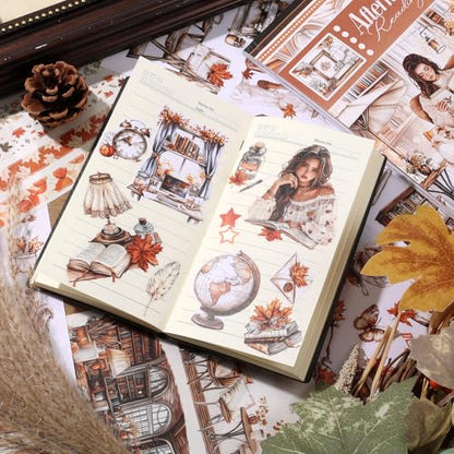 A5 Size Journaling Stickers -200 Pre-Cut Washi Stickers for Junk Journal & Scrapbooking Transparent Reading Girls Journal Sticker - color: White